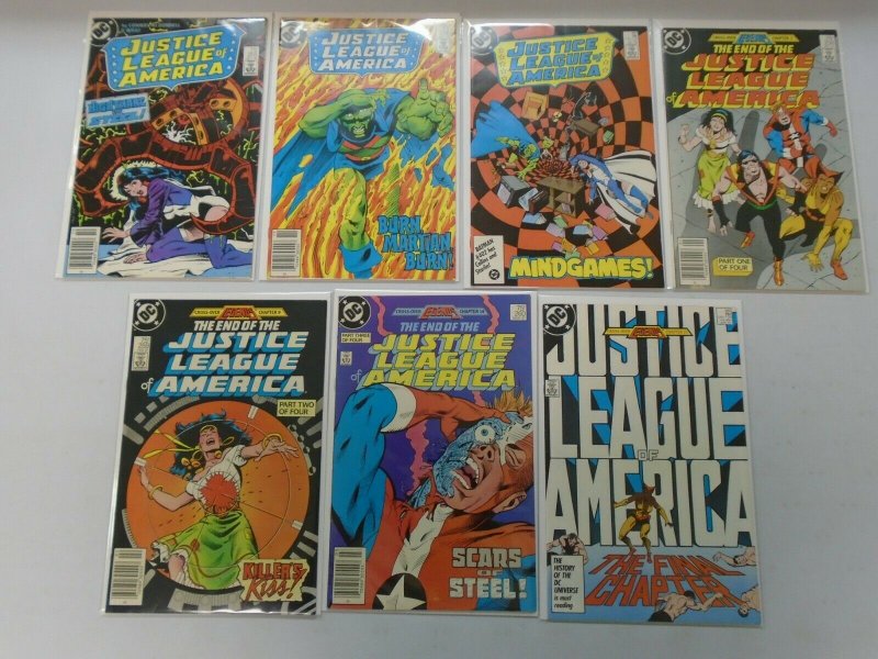 Justice League lot 31 diff 75c covers from #221-260 avg 6.0 FN (1983-87)