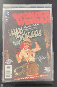 Wonder Woman #43 - Signed 3x, Bombshells Variant / Encased (9.2ob) 2015