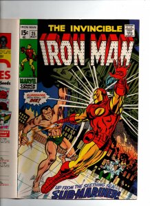Invincible Iron Man #25 - vs Namor  - 1970 - FN/VF