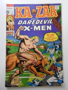 Ka-Zar #1 (1970) VG+ Condition! 1/2 in tear front cover