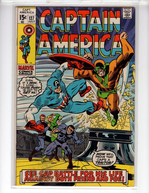 • Captain America #127 (1970) Early Bronze / NSC•NB2