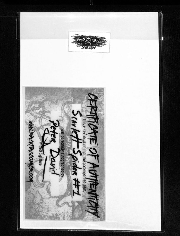 Ben Reilly Scarlet Spider #1 Signed by Peter David w/ COA J.S. Campbell Variant