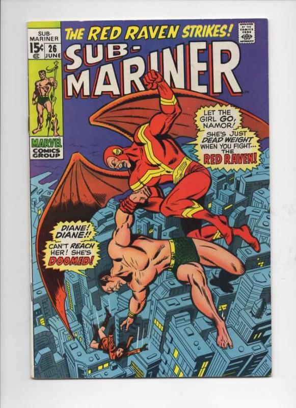 SUB-MARINER #26, VF, Buscema, Red Raven, 1968 1970, more in store