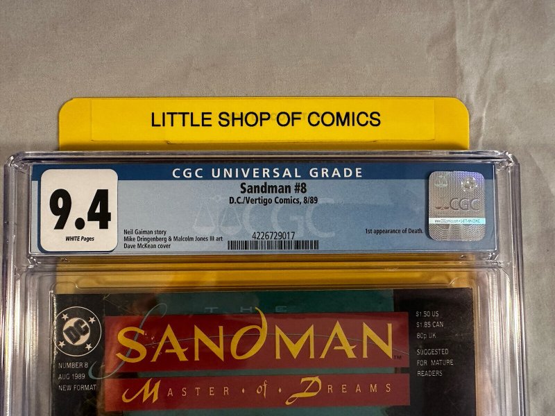 Sandman #8 (1989) Cgc 9.4 1st Appearance of Death