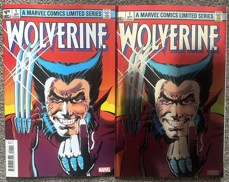 (2023) WOLVERINE MINI SERIES #1 FACSIMILE + FOIL VARIANT COVER SET! Frank Miller