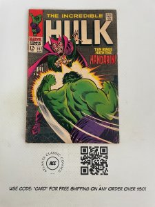 The Incredible Hulk # 107 FN Marvel Comic Book Silver Age Mandarin 18 TS1