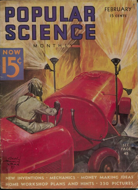 Popular Science 2/1937-Edgar F Wittmark-pulp thrills-VG-