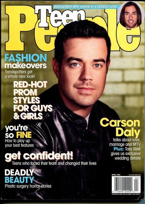 Teen People 4/2001-Carson Daly-Backstreet Boy Howie D-Rachael Lee Cook-FN/VF