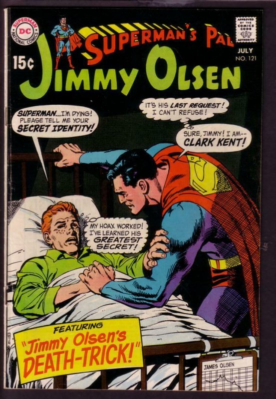 SUPERMAN'S PAL JIMMY OLSEN #121 1969-SECRET IDENTITY-DC VG