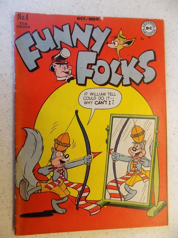 FUNNY FOLKS # 4 DC GOLDEN AGE CARTOON FUNNIES SCARCE