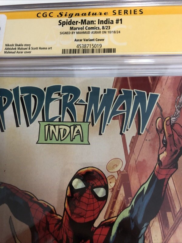 Spider-Man : India (2023) # 1 (CGC 9.8 SS) Signed Mahmud Asrar * Census = 1 *War