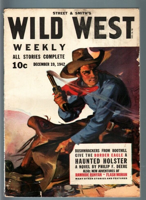 WILD WEST WEEKLY 12/19/1942-WESTERN PULP-BORDER EAGLE VG