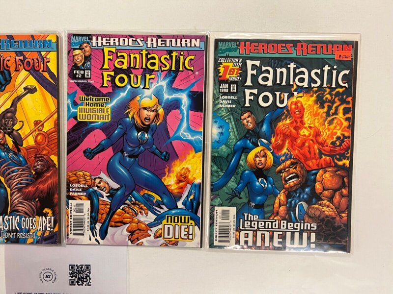4 Fantastic Four Marvel Comic Books # 1 2 3 5 Defenders Iron Man Hulk 75 JS40