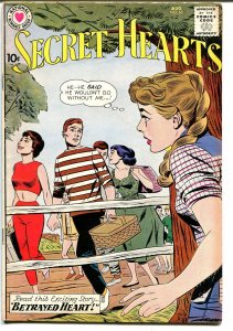 Secret Hearts #65 1960-DC-love triangle-swimsuit fashion centerfold-VG/FN
