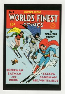 World's Finest Comics #4 4x5 Cover Postcard 2010 DC Comics Superman Batman Ski
