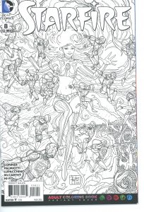 Starfire #8  2016  B&W Coloring Book Variant Cover!  9.0 (our highest grade)