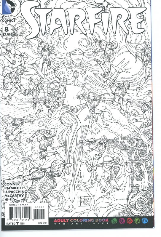 Starfire 8  B&W Coloring Book Variant Cover   9.0 (our highest grade)