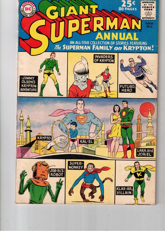 Superman Annual #5 (1962) VF/NM High-Grade All-Krypton Giant-Size Key! Utah CERT