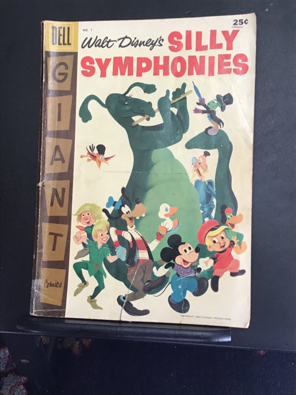 Silly Symphonies #7 (1957) Affordable grade Pinocchio, Jiminy cricket key! VG