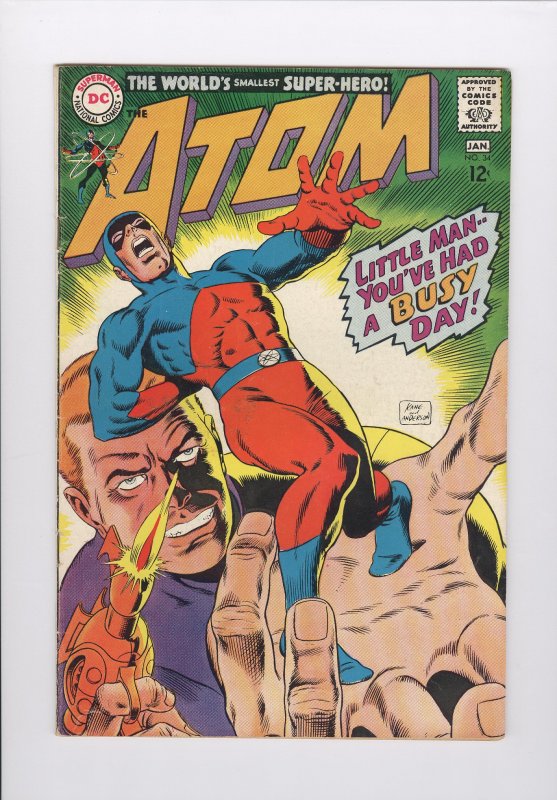 Atom # 34  Fine Plus (F+)  High Mid Grade   (1967)  Silver Age DC