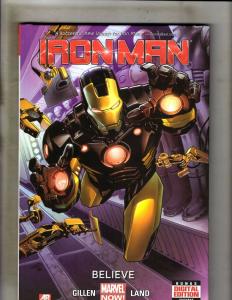 Iron Man Believe Vol 1 Marvel Comics Graphic Novel Comic Book HARDCOVER J352