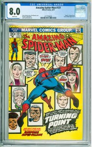 The Amazing Spider-Man #121 (1973) CGC 8.0! White Pages! Death of Gwen Stacy!