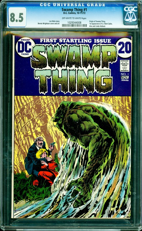 Swamp Thing #1 CGC Graded 8.5 Origin of Swamp Thing. 1st appearance of Lt. Ma...