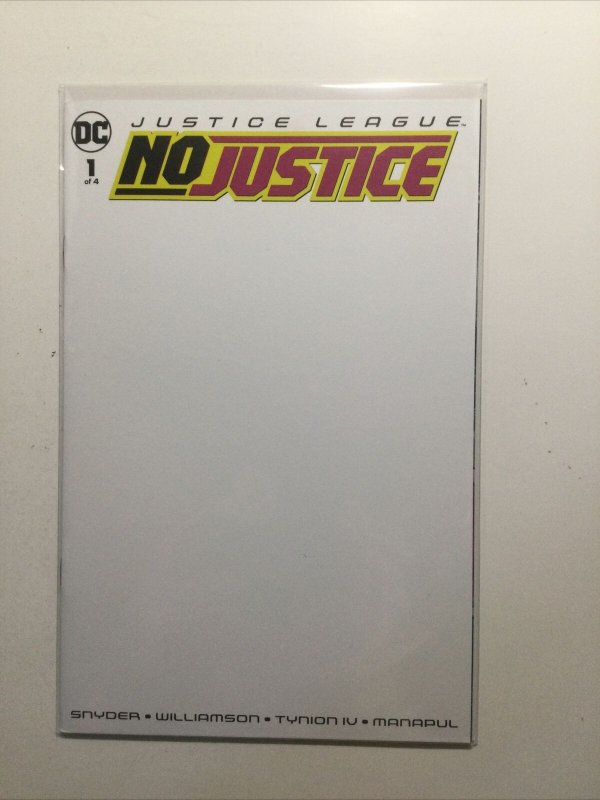 Justice League No Justice 1 Near Mint Nm Blank Variant Dc Comics