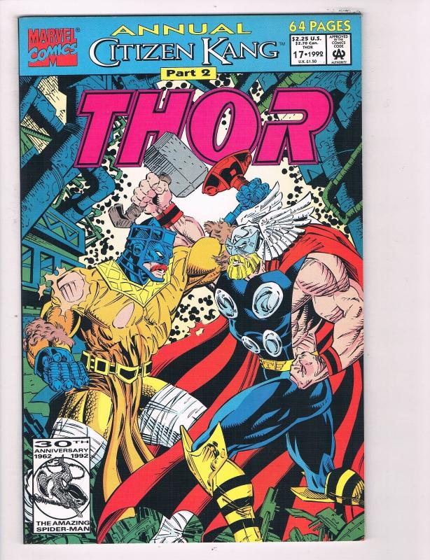 Thor Annual # 17 VF Marvel Comic Book Avengers Hulk Iron Man Loki Hawkeye B99