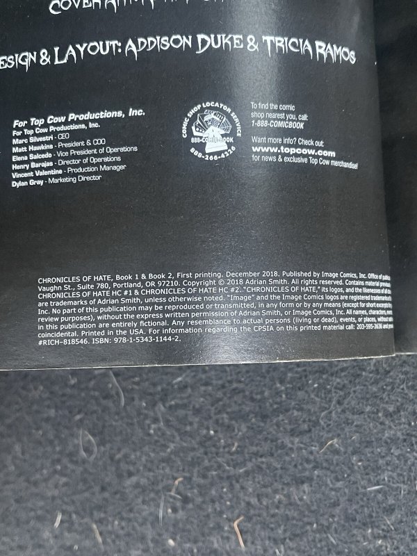 Chronicles of Hate 1 & 2 Collected Edition Adrian Smith Image Softcover TPB 2018