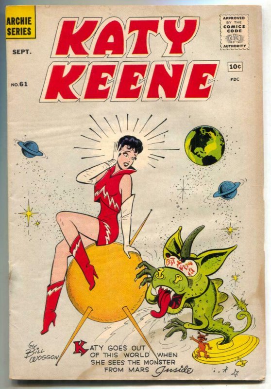 Katy Keene #61 1961-rare late issue- beatnik fashion VG-