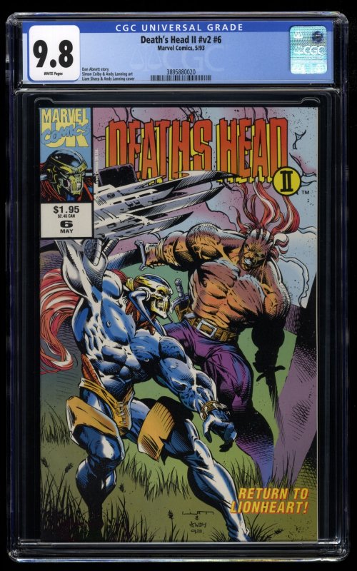 Death's Head II #6 CGC NM/M 9.8 White Pages