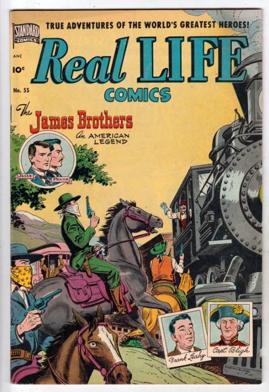 Real Life Comcs #55 (Jan-51) VF High-Grade Frank and Jesse James, Frank Leahy...