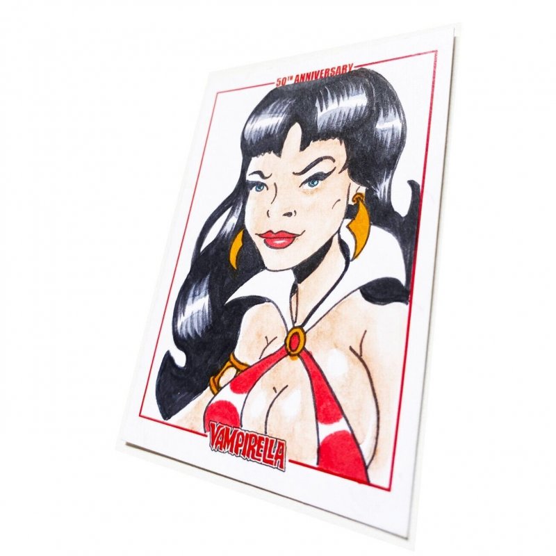 Vampirella 50Th Anniversary Sketch Card By Wilson Ramos Jr Dynamite (H)