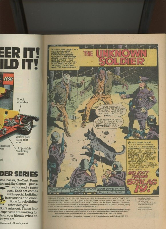 (1978) Unknown Soldier #222: BRONZE AGE! (7.5/8.0)