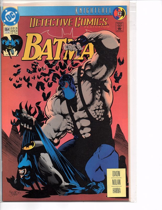 DC Comics Detective Comics #664 Batman; Knightfall Part 12 1st Print Jones Cover