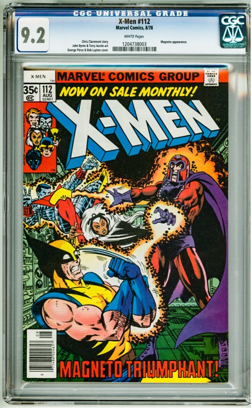 The X-Men #112 (1978) CGC 9.2! White Pages! small cracks on slab