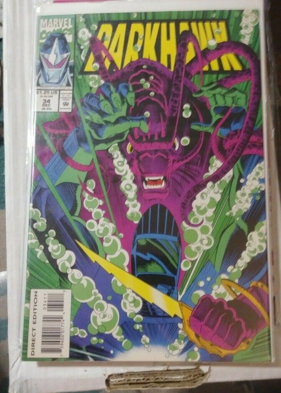 darkhawk # 34 1993 marvel chris powell cuda  fishy fishy