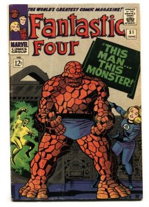 Fantastic Four #51 1966- Marvel Silver Age- Jack Kirby - VG