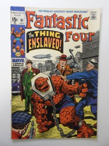 Fantastic Four #91 (1969) GD+ Condition centerfold detached