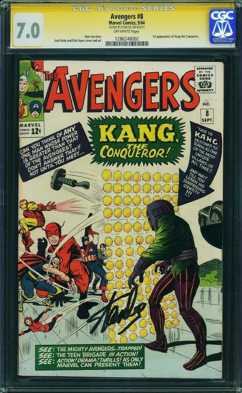 Avengers 8  CGC 7.0  1st Kang Stan Lee Signature Series