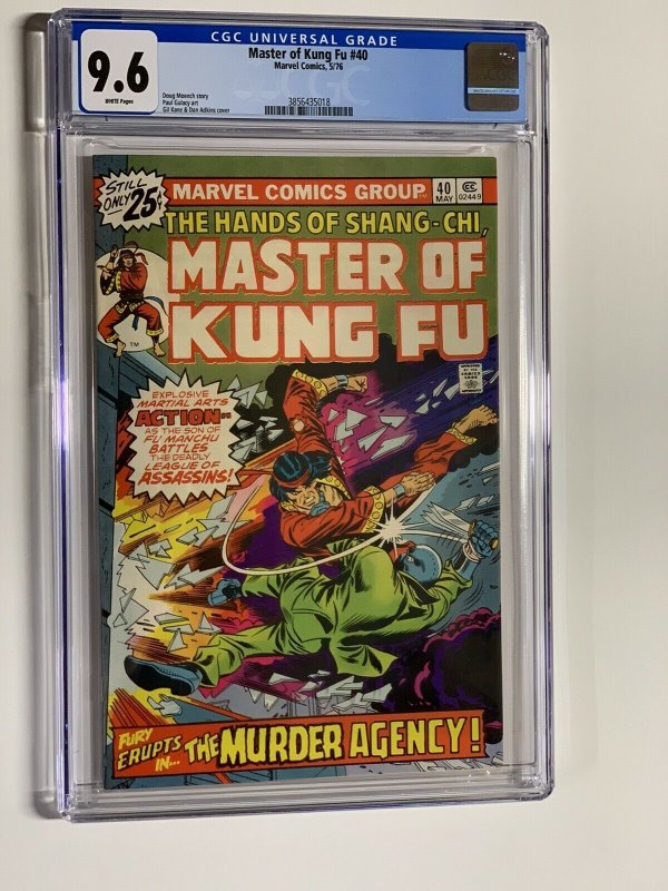 Shang-Chi Master of Kung Fu 40 cgc 9.6 wp marvel 1976 018 