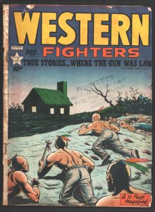 Western Fighters Vol. 2 #1 1949-Hillman-Civil War story-Indian attack cover-G+