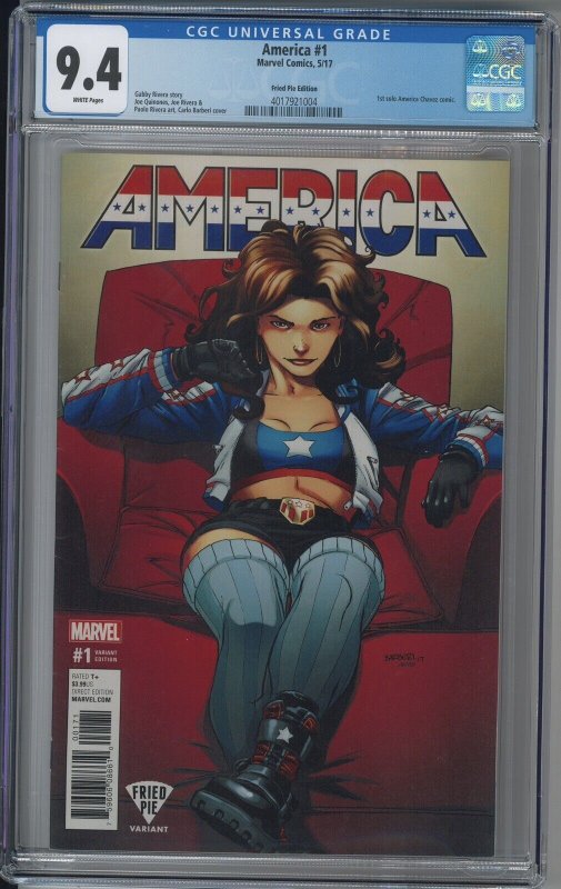 AMERICA 1 CGC 9.4 NM Fried Pie Variant 1st Series 2017 Chavez Young Avengers KEY