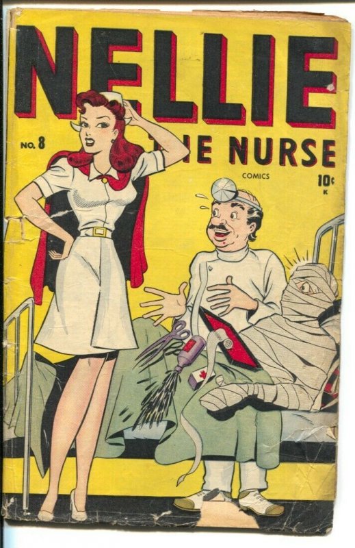 Nellie the Nurse #8 1947-Marvel-spicy hospital room cover-P