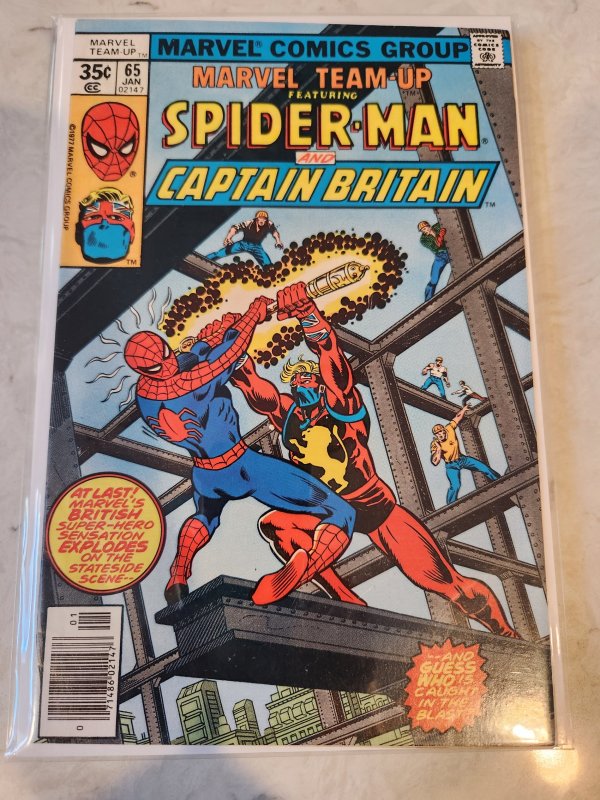 Marvel Team-Up #65 (1978) 1st appearance of CAPTAIN BRITAIN! NEWSSTAND!