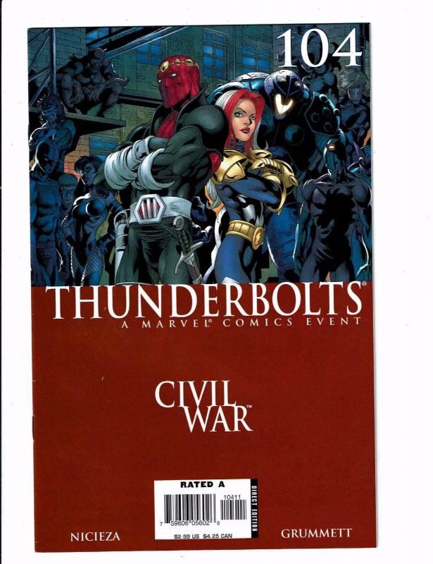 Lot Of 3 Thunderbolts Marvel Comic Books # 103 104 105 Civil War Tie-In J123