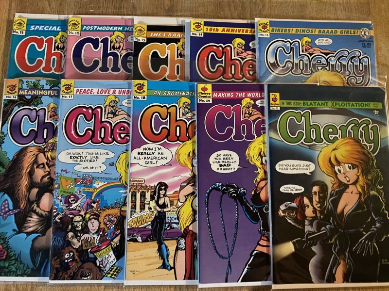 10 Issues of Cherry #11 through #19 and #22 Adults Only Underground Comics