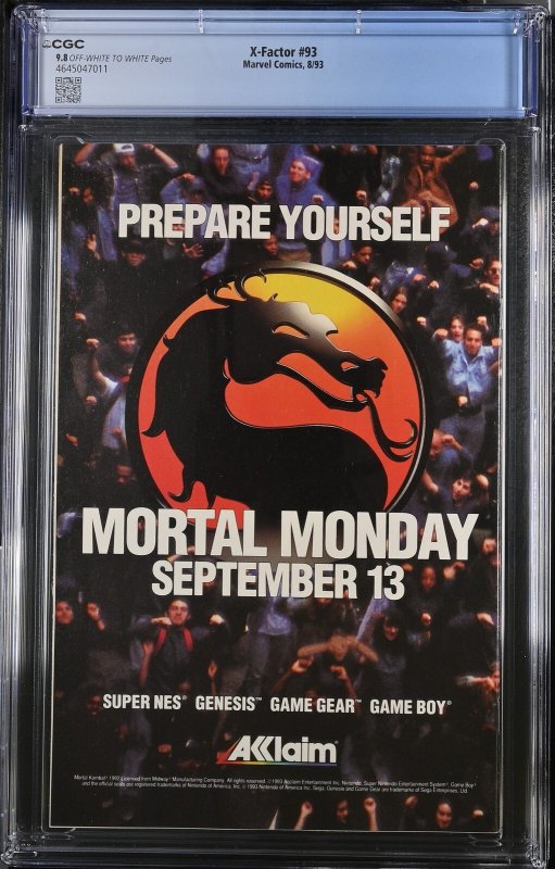 X-Factor #93 (8/93) Graded CGC 9.8