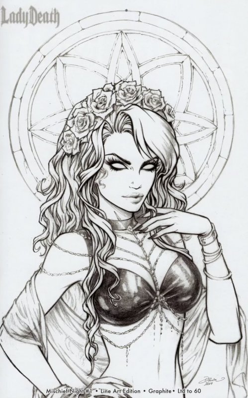 Lady Death Mischief Night Line Art Edition Limited to 60 Graphite